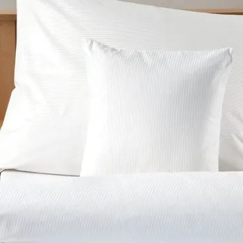 Povlečení Damaškové povlečení atlasgrádl bílé proužek 3 mm - 140x200 + 50x70 cm
