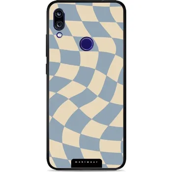 Lesklý kryt Mobiwear Glossy - Xiaomi Redmi Note 7 - GA59G Modrá a béžová šachovnice (Prémiové lesklé pouzdro, obal, kryt Mobiwear Glossy na mobil Xiaomi Redmi Note 7 - GA59G Modrá a béžová šachovnice, materiál Plast + TPU silikon - krytí po všech stranách