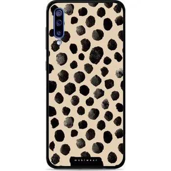 Lesklý kryt Mobiwear Glossy - Samsung Galaxy A50 - GA50G Černé puntíky (Prémiové lesklé pouzdro, obal, kryt Mobiwear Glossy na mobil Samsung Galaxy A50 - GA50G Černé puntíky, materiál Plast + TPU silikon - krytí po všech stranách, neošoupatelný potisk,)