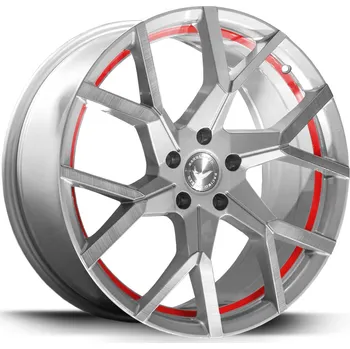 Alu kolo Barracuda TZUNAMEE EVO stříbrná broušená / červený lem 8,5×19" 5×120 ET 40