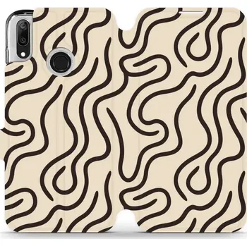 Pouzdro na mobilní telefon Flipové pouzdro Mobiwear - Huawei Y7 2019 - VA60S Linky (Knížkové flip pouzdro, obal, kryt na mobil Huawei Y7 2019 - VA60S Linky, materiál Umělá kůže + TPU - ochrana 360°, stojánek, silikonová vanička, magnetické zavírání)