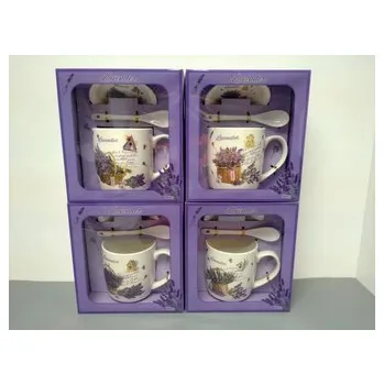 Hrnek proutěný koš s levandulí