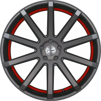 Alu kolo Corspeed DEVILLE Gunmetal šedá / červený lem 9×21" 5×120 ET 35