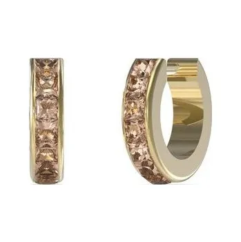 Náušnice Guess Nadčasové pozlacené náušnice s krystaly Huggie Me JUBE03134JWYGPET/U + 2 měsíce na vrácení zboží