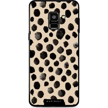 Pouzdro na mobilní telefon Lesklý kryt Mobiwear Glossy - Samsung Galaxy A8 2018 - GA50G Černé puntíky (Prémiové lesklé pouzdro, obal, kryt Mobiwear Glossy na mobil Samsung Galaxy A8 2018 - GA50G Černé puntíky, materiál Plast + TPU silikon - krytí po všech stranách, neošoupatelný)