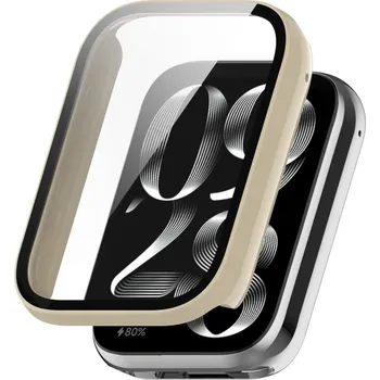 Příslušenství k chytrým hodinkám VSECHNONAMOBIL 71873 PC FULL COVER Plastový kryt se sklem pro Xiaomi Smart Band 8 Pro béžový