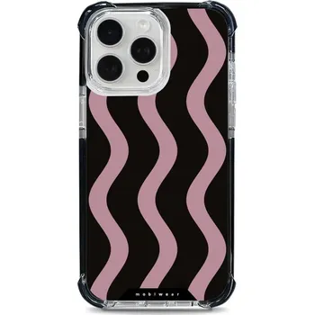 Pouzdro na mobilní telefon Odolný obal Mobiwear MagSafe Elite Bumper - Apple iPhone 15 Pro Max - DA54D Fialové vlnky (Odolný kryt, pouzdro, obal Mobiwear Elite Bumper na mobil Apple iPhone 15 Pro Max - DA54D Fialové vlnky, materiál Plast + TPU silikon + kov - zesílená ochrana)