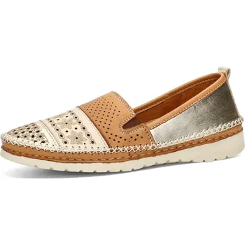 Dámské polobotky Robel dámské kožené polobotky - béžovo zlaté