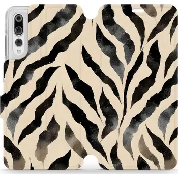 Pouzdro na mobilní telefon Flipové pouzdro Mobiwear - Huawei P20 Pro - VA53S Zebří (Knížkové flip pouzdro, obal, kryt na mobil Huawei P20 Pro - VA53S Zebří, materiál Umělá kůže + TPU - ochrana 360°, stojánek, silikonová vanička, magnetické zavírání)