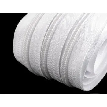 Zip Zip spirálový šíře 7 mm metráž - 1 bílá