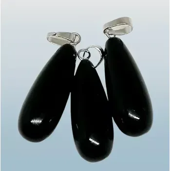 Přívěsek Přívěsek obsidián, kapka velká 2,7 cm