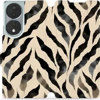 Pouzdro na mobilní telefon Flipové pouzdro Mobiwear - Honor 70 - VA53S Zebří (Knížkové flip pouzdro, obal, kryt na mobil Honor 70 - VA53S Zebří, materiál Umělá kůže + TPU - ochrana 360°, stojánek, silikonová vanička, magnetické zavírání)