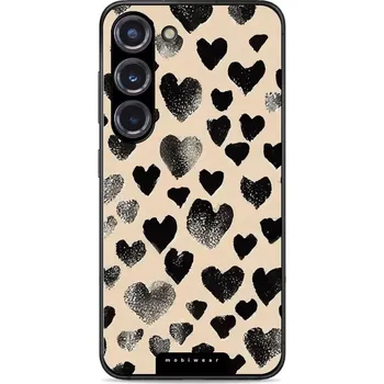 Pouzdro na mobilní telefon Lesklý kryt Mobiwear Glossy - Samsung Galaxy S23 - GA51G Černá srdíčka (Prémiové lesklé pouzdro, obal, kryt Mobiwear Glossy na mobil Samsung Galaxy S23 - GA51G Černá srdíčka, materiál Plast + TPU silikon - krytí po všech stranách, neošoupatelný potisk,)