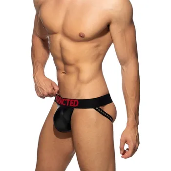 Pánské erotické prádlo Jocksy AD Fetish ADF145 Tape Rub Ring Up Jock černé L, pánské push-up jocksy s erekčním kroužkem