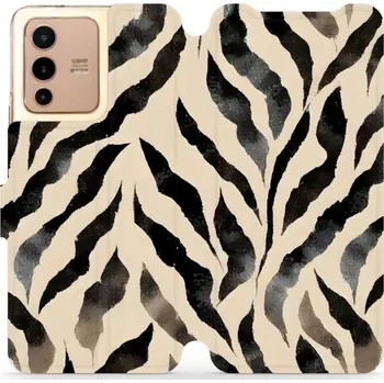 Pouzdro na mobilní telefon Flipové pouzdro Mobiwear - Vivo V23 5G - VA53S Zebří (Knížkové flip pouzdro, obal, kryt na mobil Vivo V23 5G - VA53S Zebří, materiál Umělá kůže + TPU - ochrana 360°, stojánek, silikonová vanička, magnetické zavírání)
