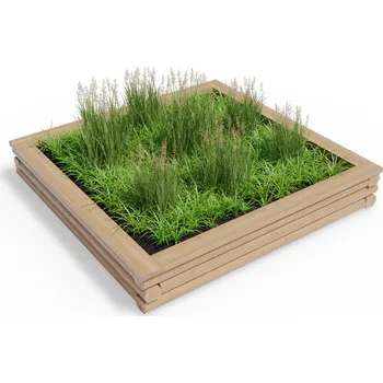 Vyvýšený dřevěný záhon 170 x 170 cm, výška 27,5 cm, čtvercový