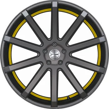 Alu kolo Corspeed DEVILLE Gunmetal šedá / žlutý lem 10,5×21" 5×120 ET 40