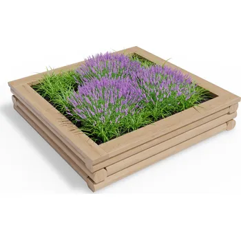 Vyvýšený záhon Vyvýšený dřevěný záhon 130 x 130 cm, výška 27,5 cm, čtvercový