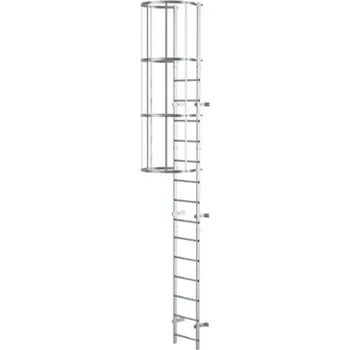 Žebřík FISTAR Ocelový evakuační žebřík s ochranným košem 3-4 m