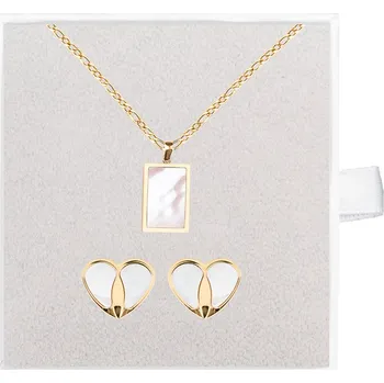 Souprava šperků franco bene Pozlacený set s detaily bílého kamene | 2232