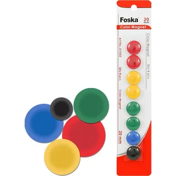 Dekorativní magnet Magnetky - barevné, 20 mm / 8 ks FOSKA