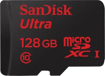 Paměťová karta SanDisk Ultra microSDXC 128 GB UHS-I U1 80 MB/s + SD adaptér