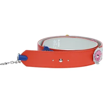 Kabelka Široký řemen s květy + nýtky oranžová/II.jakost