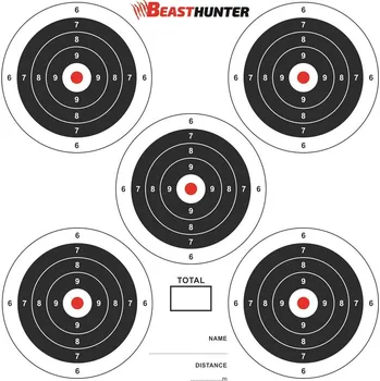 Terč na sportovní střelbu Terč BeastHunter 14x14cm potisk 5 malých (100ks)