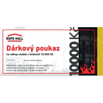 Dárková krabička worksafety.cz Dárkový poukaz ROPE HALL - 10000 Kč