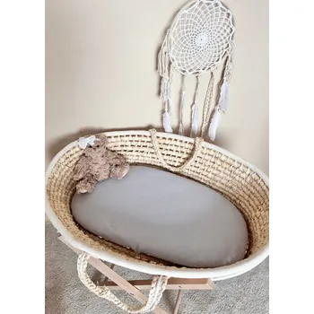 Mušelínové prostěradlo do kočárku - světle šedé