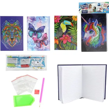 Výtvarná sada Teddies Kreativní sada diamantový deník 14,5x21cm s nalepovacími diamanty 4 druhy