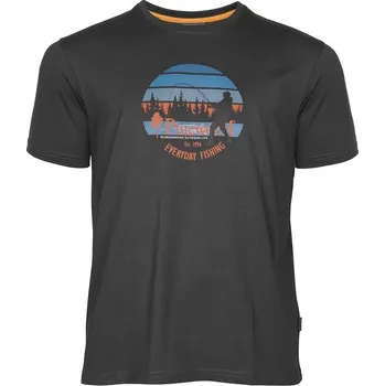 Pánské rybářské tričko Pinewood Fisherman antracitová XXL