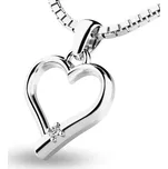 Dámský přívěsek žluté zlato 585/1000 srdce 10917-B-ZIR délka řetízku 50cm