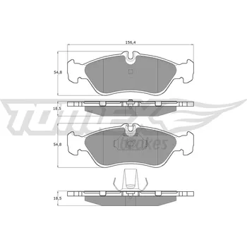 Brzdová destička Sada brzdových destiček, kotoučová brzda TOMEX Brakes 11-49