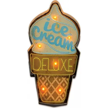 Denní svícení Forever Light Retro LED kovová cedule - Ice Cream