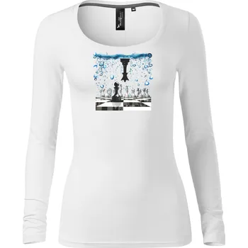 Dámské tričko Dámské tričko s dlouhým rukávem s potiskem šachovnice