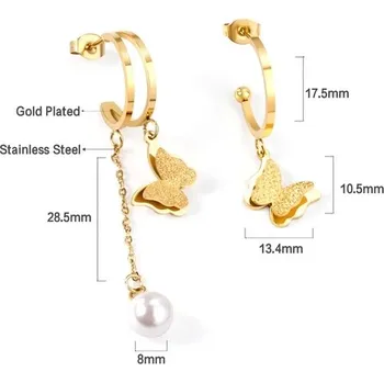 Náušnice Visací náušnice z nerezové oceli - 492G