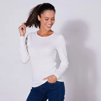 Hřejivé tričko, bavlna a vlna bílá 42/44