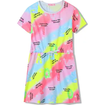 Dívčí šaty Dívčí šaty - KUGO SH3518, mix barev / fialkový lem Barva: Mix barev, Velikost: 122