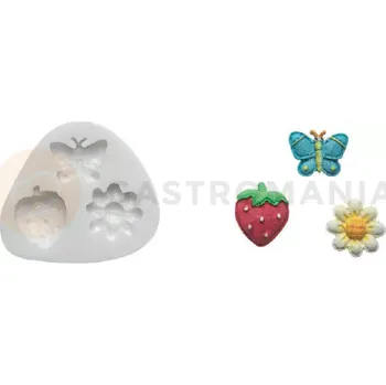 Kuchyňská sůl Silikonová forma na cukrovou hmotu ve tvaru motylů a srdcí - SLK180, 24x28 mm | SILIKOMART, SugarFlex