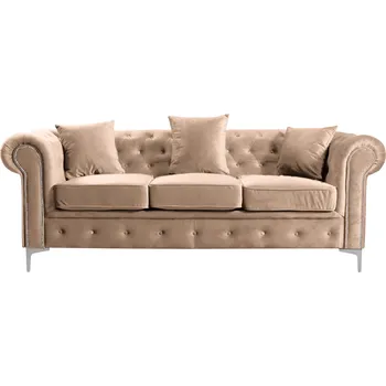 Pohovka Tempo Kondela Luxusní 3-sed, světle hnědá Velvet látka, ROMANO