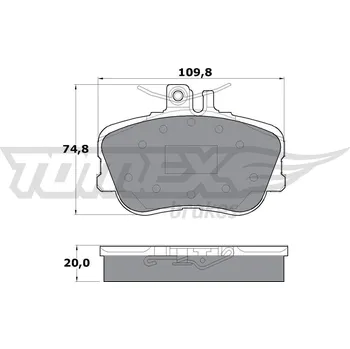 Brzdová destička Sada brzdových destiček, kotoučová brzda TOMEX Brakes 11-46