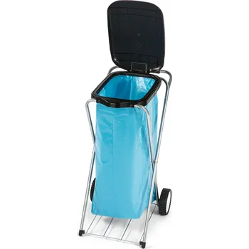 Odpadkový koš Stojan na odpadkové pytle 130 litrů pojízdný, pozinkovaný