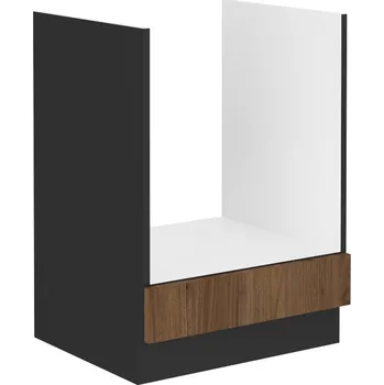 Kuchyňská skříňka LEMPERT Dolní skříňka pro troubu MONY 5 (60 cm) - černá / ořech