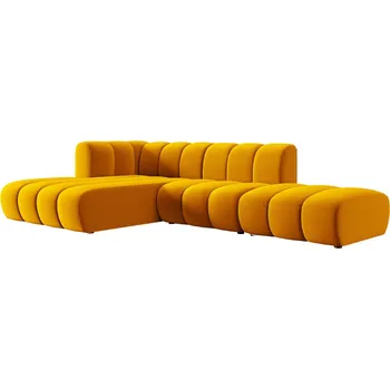 Pohovka Micadoni Sametová rohová pohovka Lupine 294 cm, levá