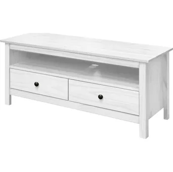 Televizní stolek Idea nábytek TV stolek 2 zásuvky TORINO bílý, kovové úchytky