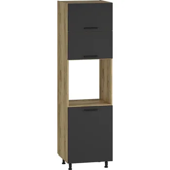 Šatní skříň HALMAR Skříň pro troubu VERONA 27 (60 x 214 cm) - antracit / dub craft