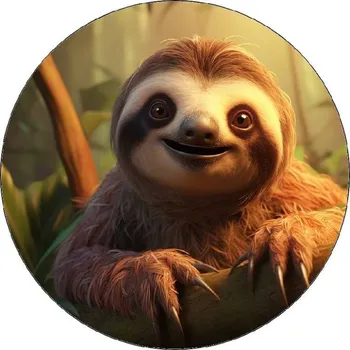 Jedlá dekorace na dort Jedlý papír lenochod na větvi 19,5cm