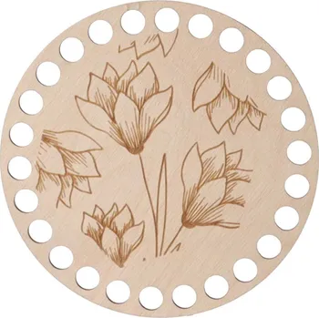 Podtácek Dřevěný podtácek k obháčkování - krokusy Zvolte variantu: 12 cm