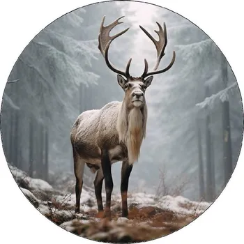 Jedlá dekorace na dort Jedlý papír jelen v zimním lese 19,5cm